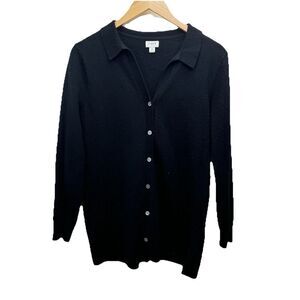 J Crew Wool-Blend Cardigan Sweater Women's Size M Black